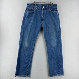 Vintage Levis Jeans Mens 36x30 (Fits 34x30) Blue 501 Straight 80s Made in USA